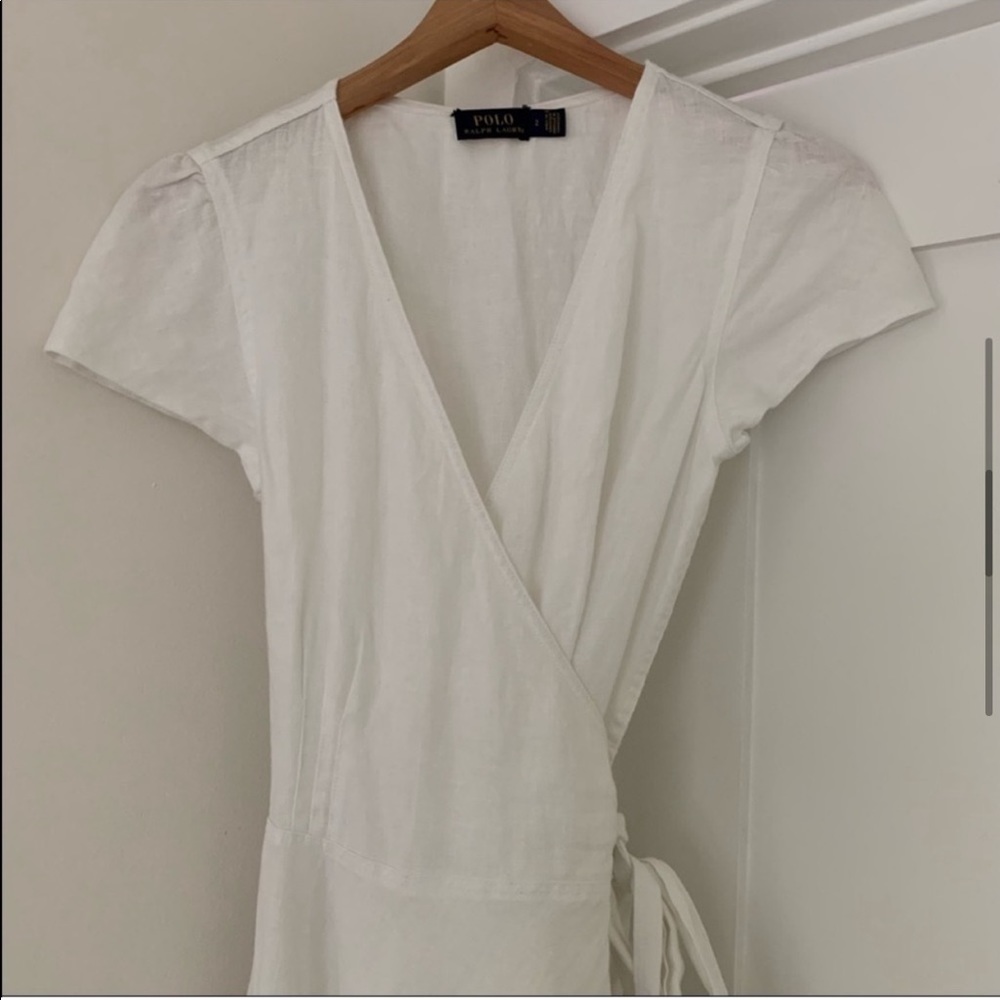 New Ralph Lauren Maxi Linen White Long Dress - Picture 7 of 13